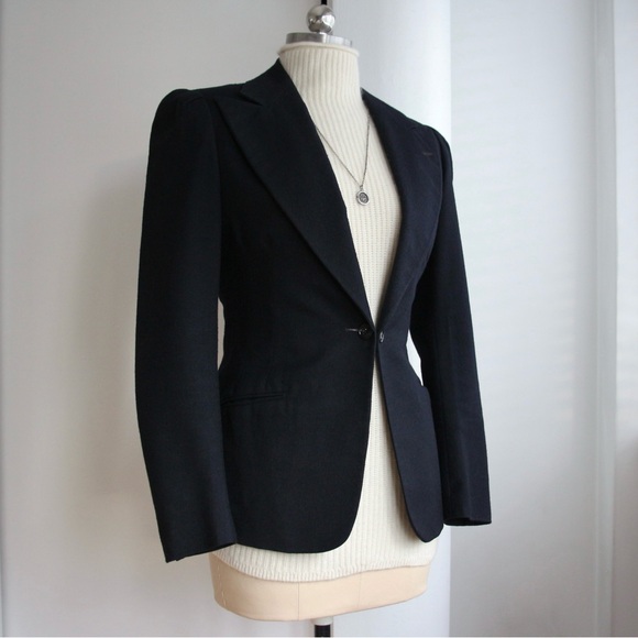 1930’s Tailored Navy Wool Blazer Jacket - Picture 2 of 6